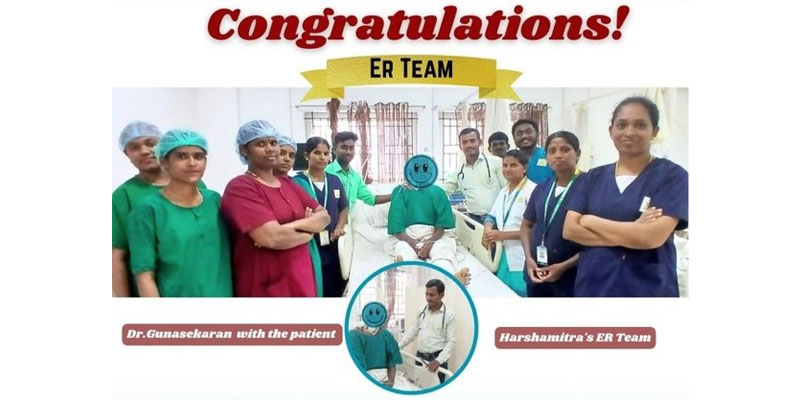 Life-Saving Effort by Harshamitra Hospital’s ER Team: A Story of Heroic Intervention