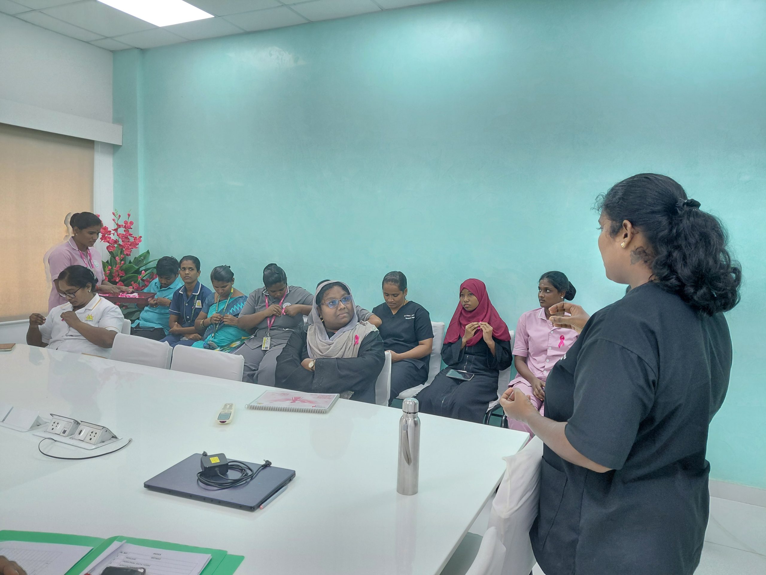 Pink October 2026: Mrs. J. Fathima Fouzia Joins Breast Cancer Awareness Initiative at Harshamitra Hospital 2 20261002 103929 scaled
